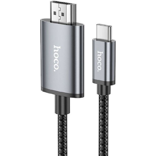 ΚΑΛΩΔΙΟ TYPE C HOCO ΣΕ HDMI UA27 BLACK BRAIDED 2m